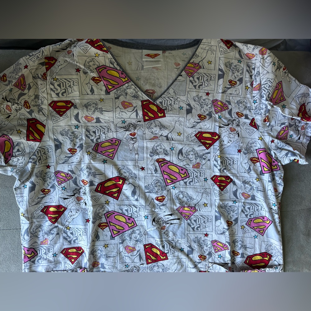 Supergirl scrub top! Size Medium.